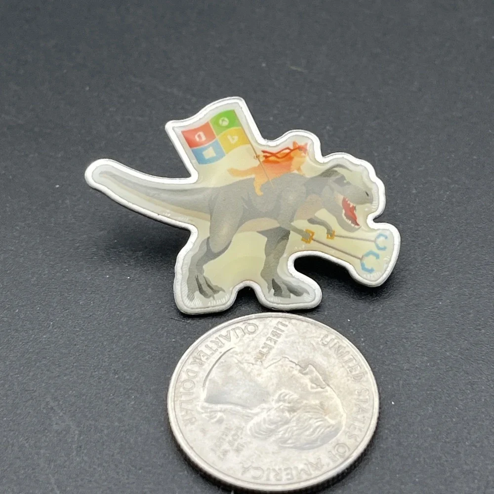 Microsoft‎ Ninja Cat T-Rex Dinosaur Lapel Hat Pin